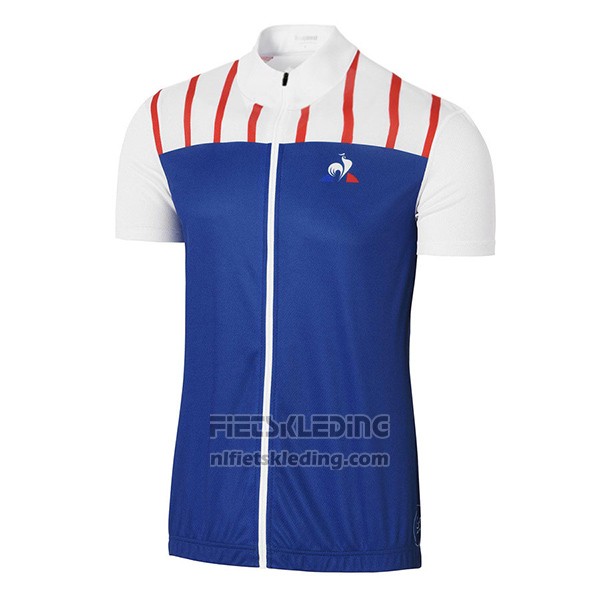 2017 Fietskleding Coq Sportif Tour de France Blauw en Wit Korte Mouwen en Koersbroek